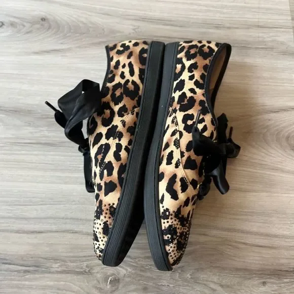 J. Renee 9 Schooner Cheetah Bling Lace Up Shoes - Picture 9 of 9